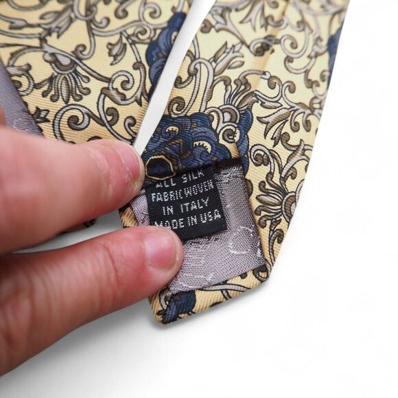 Christian Dior Monsieur Vintage Swirling Vine Medallions Classic Designer Tie OS - Picture 6 of 6